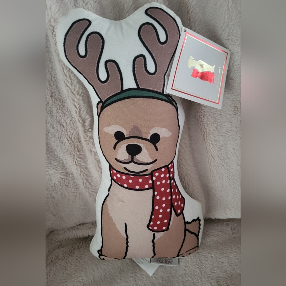 NWT Envogue Dog Christmas Reindeer Pillow